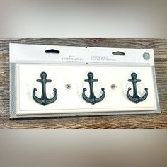 Threshold “Anchor” Nautical White Hook Rail With Soft Iron Finish - New With Tags Measures 12” Long. Mounting Hardware Included As Well As Covers For Screws On Front. Perfect For Coastal Or Nautical Decor. Great For Hanging Towels In A Bathroom. Bathroom Towel Hooks, Theme Bathroom, Hanging Towels, Towel Hooks, Bathroom Towel, Nautical Decor