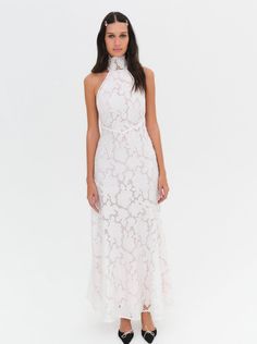 Astoria Lace Maxi Dress — White Floral Lace Maxi Dress, Dress Websites, White Lace Maxi Dress, Dress Hire, Vacation Wardrobe, White Maxi Dress, Embroidered Maxi Dress, Mother Denim, White Maxi