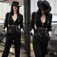 Female Mob Boss Outfit, Mafia Women Boss, Female Mobster, Elegant Rocker Outfit, Mafia Aesthetics Women, Christmas Outfit Ideas, Trendy Christmas Outfits, Fashion Top Outfits, Dark Outfits