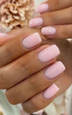 Milky pink color Pink Nails Opi, Baby Pink Nails, Unghie Nail Art, Light Pink Nails, Dreamy Aesthetic