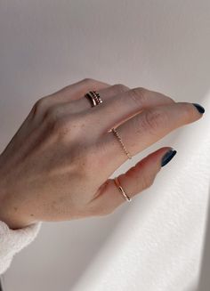 I may live in Charlotte, but I'm from NY and will never say "y'all"...... except this ONE time. Y'ALL!!! This. ring. You need it. It's stunning. This is an extremely delicate, minimal, dainty diamond ring with intricate details. (It has a Milgrain design, which is a jewelry-detailing technique where tiny metal beads are added, typically to create an ornate border.) It has 7 champagne diamonds throughout the band. This would look incredible on its own or as a wedding band. 14K SOLID GOLD - jewelr Elegant Hypoallergenic Ring Jewelry, Timeless Hypoallergenic Jewelry For Anniversary, Everyday Sterling Silver Diamond Cut Jewelry, Everyday Sterling Silver Jewelry With Diamond Cut, Adjustable Open Band Jewelry For Everyday, Elegant Hypoallergenic Open Band Jewelry, White Gold Jewelry Ring Detail For Gift, Timeless Anniversary Jewelry With Ring Detail, Hypoallergenic White Gold Round Band Ring