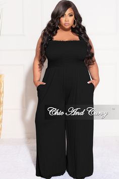 Polyester %: 95 Spandex %: 5 Model is wearing 1x Photoshoot Plus Size Photography Poses, Plus Size Bachelorette Outfit, Graduation Outfit Ideas Plus Size, Plus Size Graduation Outfit, Plus Size Formal Jumpsuit, Bridal Shower Guest Outfit, Black Jumpsuit Outfit, Country Vacation, Plus Size Looks