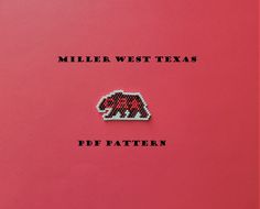 a red book cover with an image of a bear on it's back and the words miller west texas written in black