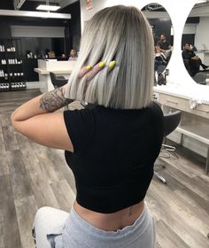 Short Straight Hair, Penteado Cabelo Curto, Short Blonde Hair, Grunge Hair, Grey Hair, Balayage Hair, Bobs Haircuts, Hair Highlights