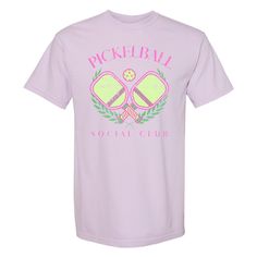 The Pickleball Social Club T-Shirt, must-have t-shirt to your pickleball collection and join the exclusive community of pickleball players who proudly wear the Pickleball Social Club T-Shirt. 6.1 oz./yd², 100% ringspun cotton, 20 singles Garment-dyed soft ring spun fabric Boxy fit, slightly cropped Topstitched, classic width, collar Taped neck and shoulders Twill label Sporty T-shirt For Pickleball In Summer, Sporty T-shirt For Summer Pickleball, Summer Short Sleeve Tennis T-shirt, Pickleball Graphic Tee With Screen Print, Sporty Short Sleeve T-shirt For Pickleball, United Monograms, Lilly Inspired, Long Sleeve Baseball Tee, Matching Sets Outfit