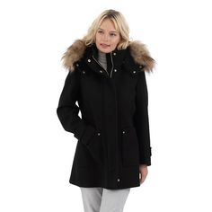 This casual yet classic women's Duffle style coat from Nine West has a removeable hood and flattering shape for extra comfort and warmth.Click on this WOMEN'S GUIDE to find the perfect fit and more! This casual yet classic women's Duffle style coat from Nine West has a removeable hood and flattering shape for extra comfort and warmth.Click on this WOMEN'S GUIDE to find the perfect fit and more! FEATURES Removable hood with faux-fur trim Long sleeves 2 welt front pockets, 2 patch pockets Fully li Yellow Winter Coat, Bob Chapeau, Asymmetrical Coat, Quilted Parka, Long Parka, Style Coat, Duffle Coat, Pull Sweat, Racoon