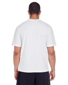 Men's Zone Performance T-Shirt - WHITE - XS | Team 365 Men's Zone Performance T-Shirt in White Size XS | Polyester White Moisture-wicking Short Sleeve T-shirt, White Moisture-wicking Crew Neck Shirt, White Moisture-wicking Crew Neck T-shirt, White Moisture-wicking Short Sleeve Top, White Crew Neck T-shirt For Sports, Sporty White Moisture-wicking Shirt, White Sporty Moisture-wicking Shirt, White Sporty Shirt With Moisture-wicking, White Relaxed Fit Sports Shirt