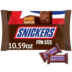 snickkers fun size chocolate candy bar