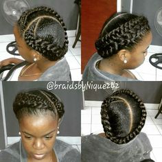 Halo Cornrows Black Women, Individual Braid Updo For Black Women, Protective Hairstyles Braids Cornrows Updo, Braided Updo Hairstyles For Black Women, Braid Updo For Black Women, Cornrow Updo Hairstyles, Half Down Braided Hairstyles, Down Braided Hairstyles, Cornrows Updo