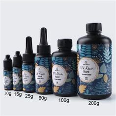 the bottles are labeled with different types of inks and numbers for each type of bottle