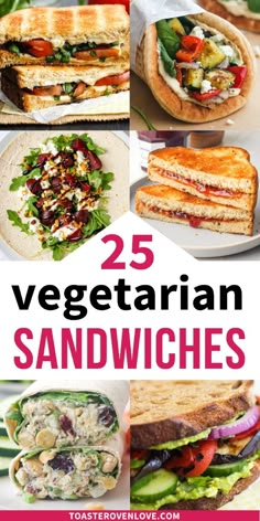 25 vegetarian sandwiches with the title overlay