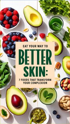 Did you know that what you eat can dramatically impact your skin's health and appearance? 🍓🥑✨ Discover the top 7 foods that can transform your complexion from the inside out. From antioxidant-rich berries to omega-3-packed nuts, these delicious foods can help you achieve glowing, radiant skin. Swipe through our pin to learn how to incorporate these skin-boosting foods into your diet for a natural, healthy glow! #glowingskinnaturally  #healthyskintips  #beautyfromwithin  *Berries  *Avocados  *Leafy Greens  *Nuts and Seeds  *Green Tea Remedies For Hyperpigmentation, Best Foods For Skin, Food For Glowing Skin, Foods For Healthy Skin, Simple Family Meals, Skincare For Oily Skin, Glowing Radiant Skin, Skin Care Benefits