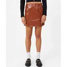 The Faux Leather Mini Skirt Has That Classic Fitted Styling People Always Like, All While Being Leather Free. Fully Linen With Slim Fit It's Perfect To Add An Additional Fashion Garment For Many Occasions. Side Seam Zip Imported Runs True To Size, Order Your Normal Size Approximately 16.7" Long Approximately Model Height Is 173 Cm And She Is Wearing A Size Small Machine Washable Fully Lined Leather Main - 100% Polyurethane, Lining - 100% Polyester Skirt Collection, Faux Leather Mini Skirt, Micro Mini Skirt, Leather Mini Skirt, Cargo Skirt, Skirts Online, Faux Leather Skirt, Leather Mini Skirts, Handbag Shopping