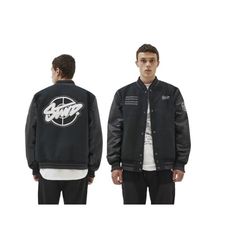 Stwd Bomber Jacket Varsity Moto Leather Fabric Mixed Unisex Men Women Fashion Elegant Everyday Flight New With Tag Size Large L Men Black White Embroidered Pull & Bear Contrast Stwd Bomber Jacket, Discounted Jackets, Jackets Campaign Jacket By Pull&Bear No Chill High Collar Zip Fastening Logo Print To Chest And Sleeve Elasticated, Adhesive Cuffs Side Pockets Regular Fit True To. Pull&Bear Stwd Patch Bomber Jacket Camel Offer Welcome Moto Style Hooded Outerwear For Streetwear, White Moto Outerwear For Streetwear, White Urban Biker Jacket For Winter, Urban White Winter Biker Jacket, Casual Black Biker Jacket With Ribbed Cuffs, White Urban Winter Biker Jacket, Sporty Biker Jacket For Fall Streetwear, Sporty Fall Biker Jacket For Streetwear, Moto Style Long Sleeve Outerwear For Streetwear