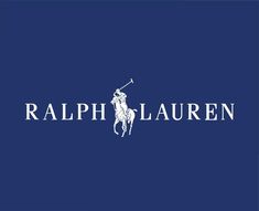 the polo lauren logo on a blue background