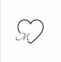 a heart with the letter m inside it