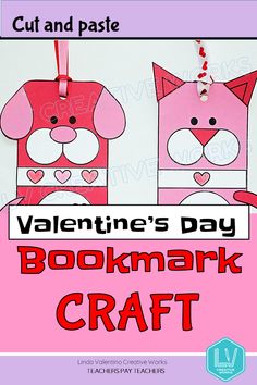 valentine's day bookmark craft for kids to make with paper and glues