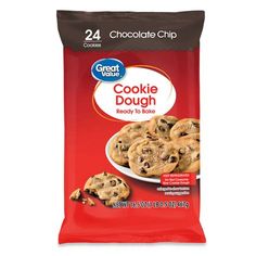 a bag of cookies with chocolate chips