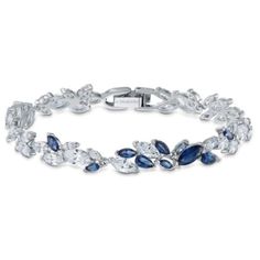 Swarovski Women's Louison Blue/White Sparkling Crystal Earrings, Necklace, Bracelet Jewelry Collection *This Swarovski Bracelet Is Set With Numerous Sparkling Stones In White And Blue Hues, Perfectly Complementing The Rhodium-Plated Setting *The Stones Are Arranged To Look Like Leaves On A Vine, Lending A Touch Of Natural Grace *A Great Gift For A Loved One Or For Yourself *Each Jewellery Piece Benefits From The Superior Quality, Precision And Extraordinary Brilliance Of Swarovski Crystals. Baby Blue Jewelry, Dance Necklace, Sparkle Bracelet, Bracelet Pandora, Coco Mademoiselle, Swarovski Bracelet, Handmade Jewelry Necklace, White Bracelets, Sterling Silver Jewelry Handmade