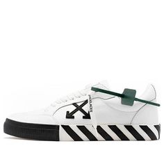 Off-White Vulc Low Leather Sneaker 'White Black' OMIA085C99LEA0010110 (SNKR/Skate/Light/Low Top/Non-Slip/Wear-resistant) Modern White Skate Shoes For Streetwear, Urban White Custom Sneakers With Vulcanized Sole, White Custom Sneakers With Vulcanized Sole For Streetwear, White Skate Shoes With Vulcanized Sole, White Leather Skateboarding Sneakers, White Leather Sneakers For Skateboarding, Modern White Skate Shoes For Skateboarding, Modern White Skateboarding Shoes, Urban White Skate Shoes With Round Toe