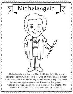 a coloring page with an image of michael