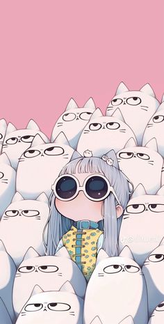 Cute Cat Lockscreen, Lockscreen Illustration, White Cat Wallpaper, Cat Cartoon Drawing, Lockscreen Wallpaper Iphone, Wallpaper Iphone Lockscreen, Lockscreen Ideas, Cat Phone Wallpaper, Aesthetic Lockscreen