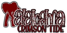 the logo for arizona crimson tide, which has been painted red and black with leopard print