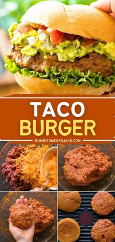 Taco Burger, summer grilling recipe, 4th of July food, weeknight dinners Handmade Burgers, Taco Burgers, Mexican Burger, Boat Snacks, Summer Burgers, Grilled Burger Recipes, Tailgate Party Food, Burgers Recipes, 4th Of July Food