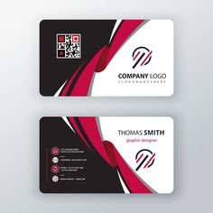 two business cards designed to look like abstract lines