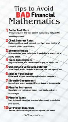 the top ten tips to avoid bad financial math