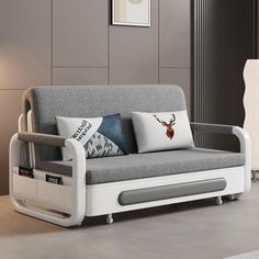 Luck Live 62.2in Extendable Pull-out Sofa Bed With Storage Base And Side Pockets. Removable And Washable Seat Cushions. : Target