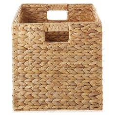 a large woven basket with handles