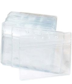 50 Pack of Horizontal ID/Card Holder Sleeve Holders, School Id, Clear Card, Document Holder, Nurse Badge Reel, Card Bag, Id Badge Holders, Facial Tissue Holder, Office Products