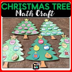 christmas tree math craft for kids