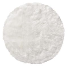 a round white rug on a white background