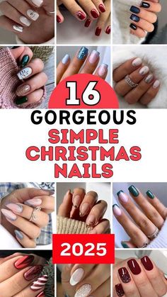 Trendy Christmas Nails 2025, Christmas Dipped Nails Ideas, Simple Christmas Nail Designs, Simple Christmas Nail, Christmas Nail Designs Acrylic, Christmas Present Nails, Square Oval Nails, Square Gel Nails, Nails 2025