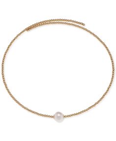 in stock Macy's Gold Necklaces For Wedding, Gold Plated Sterling Silver, Silver Gold, Freshwater Pearls, Pearl Necklace, Choker Necklace, Jewelry Watches, Necklace Lengths, 18k Gold