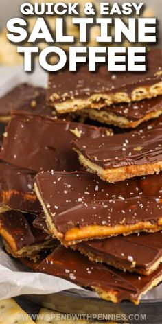 saltine toffee with chocolate and sea salt on top