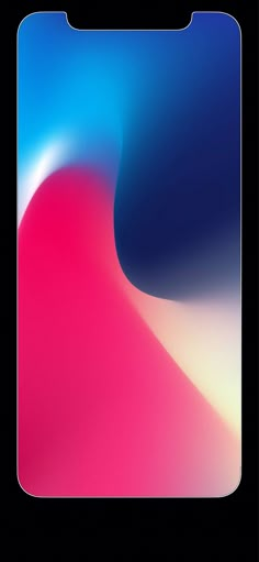 the back side of an iphone with a pink and blue background