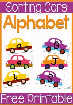 the sorting cars alphabet game with free printables