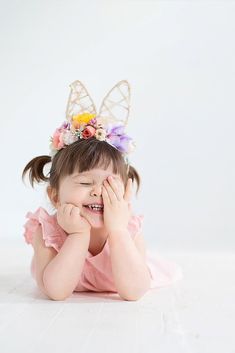 Easter Bunny Ears Flower Halo Bunny With Flower Crown, Floppy Bunny Ears Headband, Floppy Rabbit Ears Headband, Rabbit Ear Headband, Party Hair Accessories: Bunny Ears Headband, Spring Birthday Party, Easter Bunny Ears, Floral Halo