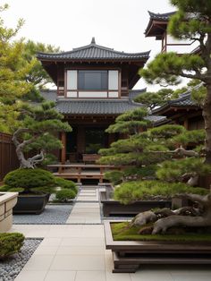 Urban Oasis: Revamp Your Frontyard with Modern Garden Ideas | aulivin.com Asian Garden Aesthetic, Japanese Inspired Mansion, Japanese Garden Concept Art, Modern Garden Ideas, Traditional Japanese Estate, Shofuso Japanese House And Garden, Round Gazebo, Gravel Landscaping, Contemporary Outdoor Furniture