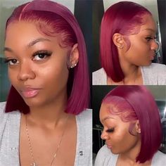 Color Rubio, Bob Lace Front Wigs, Cheap Human Hair, Red Wigs, Human Virgin Hair, Colored Wigs, Straight Lace Front Wigs, Short Bob Wigs, Lace Closure Wig