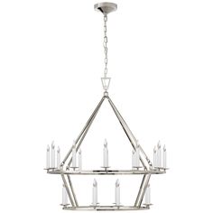 a large chandelier with candles hanging from it's center and four lights on each side