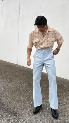 Disco Outfit Men, 80s Fashion Men, Look 80s, Asian Guy