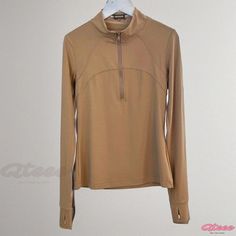 Qteee - High-Quality Nude Sensation Yoga and Running Training Fitness Jacket, Sunscreen, Slim Fit, Half-Zip Sport Top Half-zip Sports Top For Fall, Half-zip Sport Tops For Fall, Fall Sports Half-zip Top, Stretch Tops For Outdoor Fall Season, Functional Long Sleeve Tops For Fall, Solid Half-zip Top For Outdoor, Outdoor Half-zip Top, Half-zip Top For Outdoor Fall Activities, Half-zip Tops For Outdoor Fall Activities