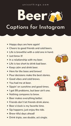 beer captions for instagrams and other things to do with your friends at the same time