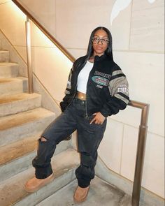 Mikaria Janae Outfits, Mikaria Janae, Fall Outfits Streetwear, Fall Outfits Black Women, Tomboy Outfits, Cute Everyday Outfits