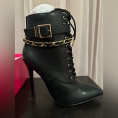 Brand New Perfect Condition Never Worn Black Size 9 Black Party Boots With Buckle Closure, Party Lace-up Boots With Buckle Closure, Heel Boots Black, Shoes Heel, Fresh Shoes, Black Heel Boots, Shoe Dazzle, Heel Boots, Boots Black