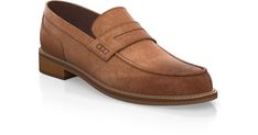 Men`s Penny Loafers are handcrafted by individual order. Upper material is made by suede. Insole and lining materials - leather. Your new shoes will be handcrafted especially for you and delivered for free to your home or office in 1-2 weeks. Included option for free return and remake if the shoes do not fit.Only now all this is available at an exclusive price of $215.00.Proceed with you order now. Leather Moccasins With Suede Lining For Semi-formal Occasions, Semi-formal Leather Moccasins With Suede Lining, Semi-formal Suede Dress Shoes With Moc Toe, Semi-formal Suede Moccasins, Elegant Suede Moc Toe Dress Shoes, Semi-formal Suede Moccasins With Leather Sole, Business Leather Moccasins With Suede Lining, Leather Moccasins With Suede Lining For Business, Semi-formal Suede Plain Toe Moccasins